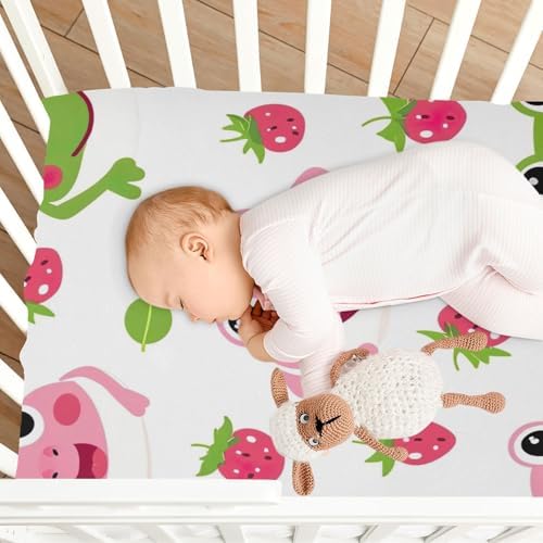 Wajiw Frogs Crib Sheets Soft Breathable Fitted Sheets