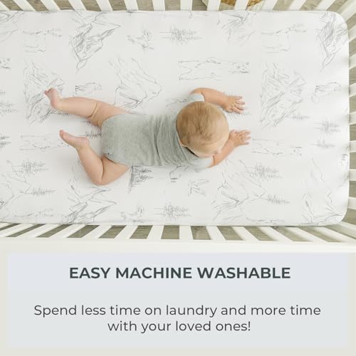 Pobibaby 2 Pack Baby Boy Crib Sheets - Woodland Design