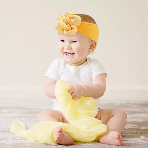 Fmeida Baby Girls Big Flower Headband and Bow with 90 Days Warranty