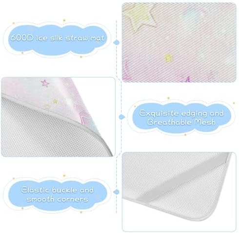 Sweet Cute Stars Blush Cooling Mattress Pad 28x52 1