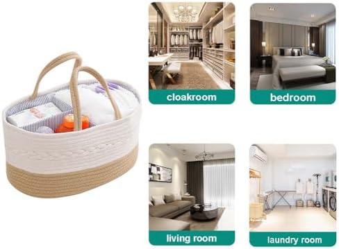 Cotton Rope Diaper Organizer with 3 Compartments
