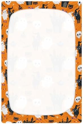 Qilmy Halloween Ghosts Crib Sheet Soft Breathable 28 x 52 in