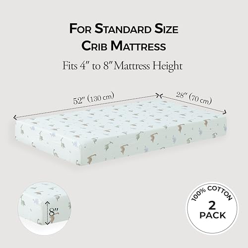 Dreamology 100 Cotton Dino Crib Sheet 28x52