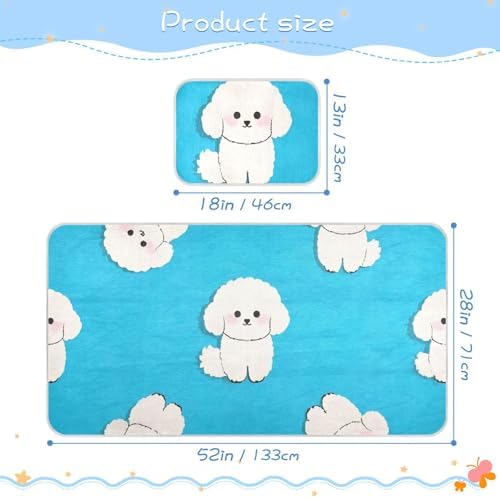 Cute Cartoon Bichon Frise Cooling Mattress Pad for Baby Toddler