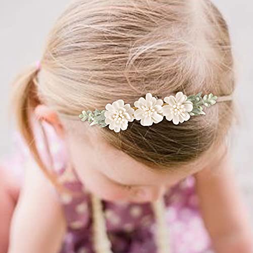 OOSAKU 6PCS Soft Floral Headbands for Baby Girls