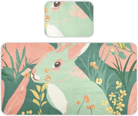 Pink Bunny Rabbit Cooling Mattress Pad Cover 28x52