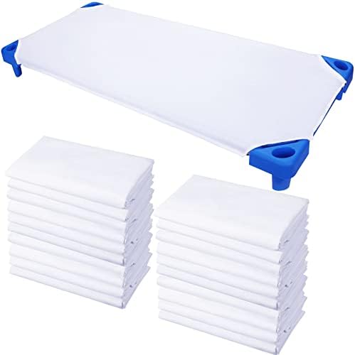 Macarrie 20 Pcs Daycare Cot Sheets for Toddler and Preschool 1