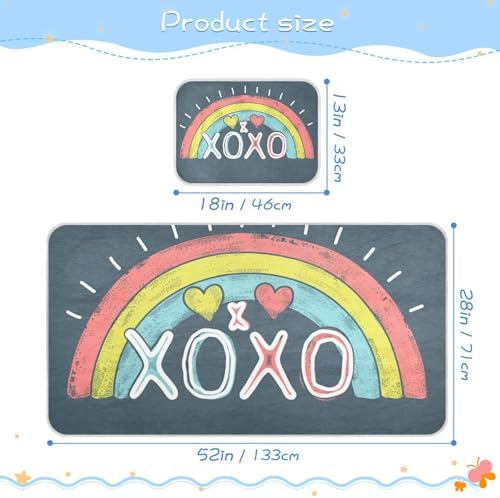 XOXO Hugs Kisses Cooling Baby Crib Mattress Protector 28x52