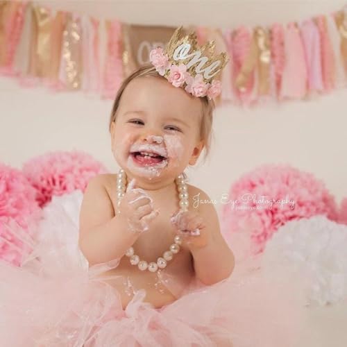 Handcrafted Flower Crown for Baby Girl 1st Birthday