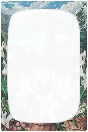Qilmy Lilies Fitted Crib Sheet for Baby Soft Breathable 28x52 in