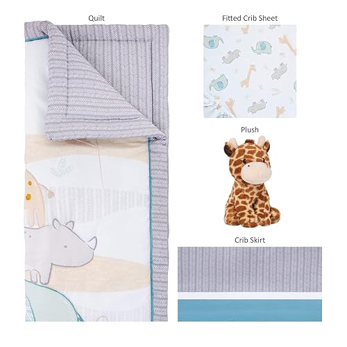 Sammy Lou Safari Babies 4-Piece Crib Bedding Set