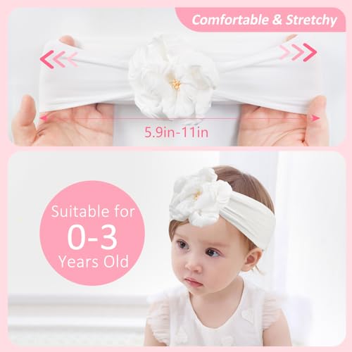 Fmeida Baby Girls Big Flower Headband and Bow with 90 Days Warranty