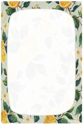 Wajiw Lemons Crib Sheets Soft Breathable Fitted 28x52In