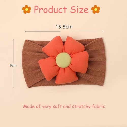 Chiduerm 6Pcs Soft Stretchy Flower Headbands for Baby Girls