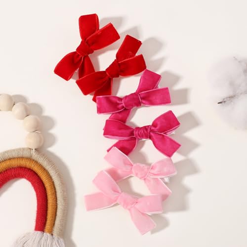 20PCS Velvet Hair Bow Clips for Girls