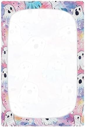 Qilmy Cute Little Ghosts Crib Sheet for Girls and Boys