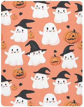Qilmy Cute Kawaii Ghost Crib Sheet for Girls and Boys