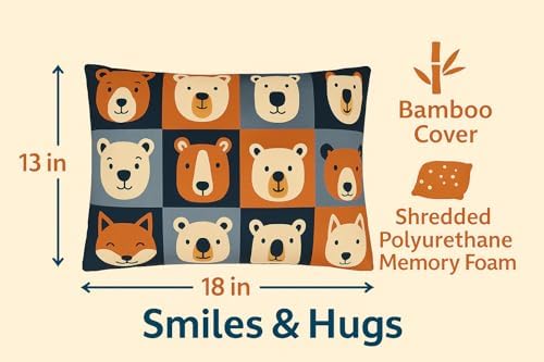 Smiles Hugs 13x18 Toddler Pillow - Pets Design