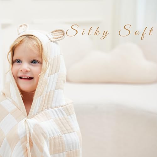 HardNok Ultra-Soft Muslin Toddler Hooded Towel - 55x28 Inches