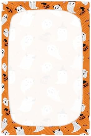 Qilmy Halloween Ghosts Fitted Crib Sheet for Baby Soft and Breathable
