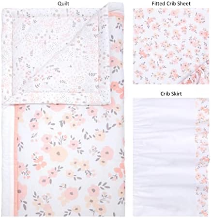 Trend Lab Blush Floral Crib Bedding Set