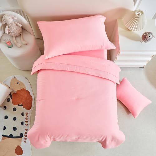 UOZZI BEDDING Toddler Bed Set 5 Piece Pink