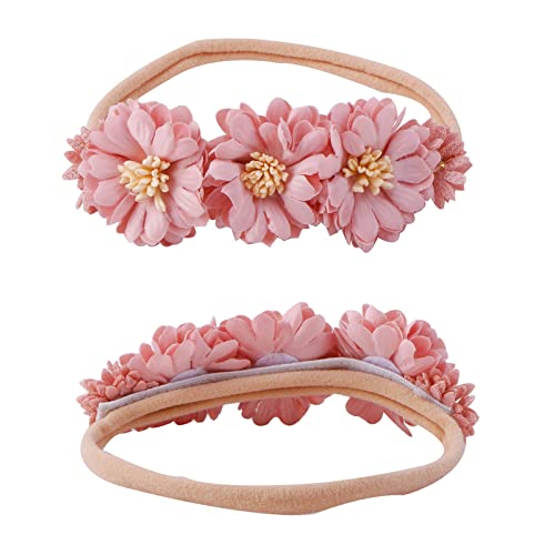 Baby Girl Headbands with Flowers and Rhinestones 6pcs Set