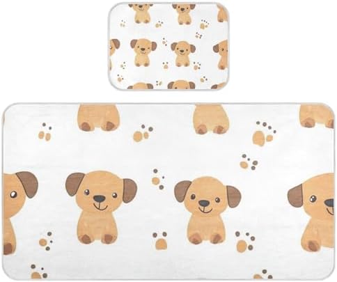 Cooling Cartoon Brown Dog Crib Mattress Pad 28x52
