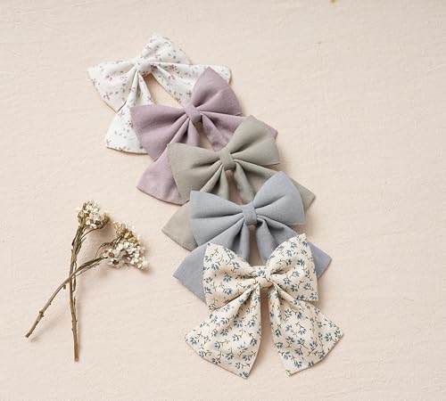 Fancy Clouds 10-Piece Flower Print Hair Bow Set for Girls