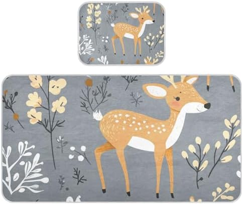 Cartoon Funny Deer Gray Cooling Baby Mattress Pad 28x52