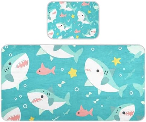 Blue Shark Cooling Baby Crib Mattress Topper 28x52