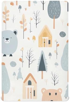 Wajiw Forest Animals Crib Sheets Soft Fitted 28x52In