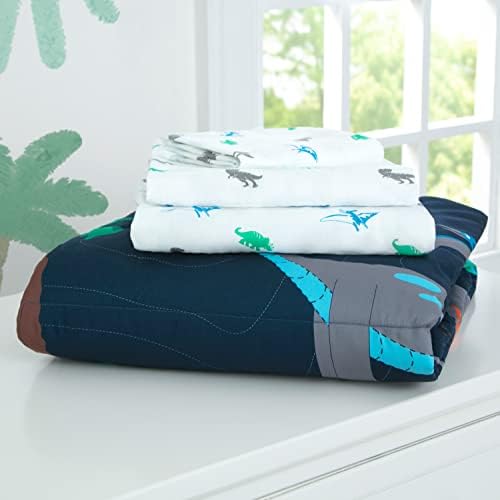 Delta Children Toddler Bedding Set - Jurassic Dinosaur 4 Piece for Boys
