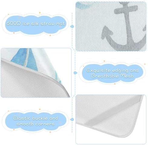 Cooling Blue Sailing Boat Baby Crib Mattress Pad 28x52