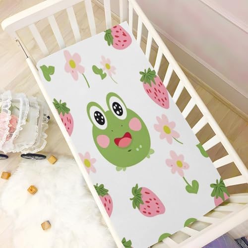 Wajiw Frogs Crib Sheets Soft Breathable Fitted
