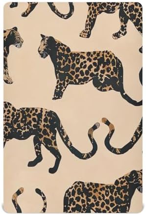 Wajiw Leopard Crib Sheets Soft Breathable Fitted 1