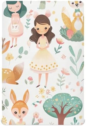 Wajiw Cute Princess Crib Sheets for Girls and Boys