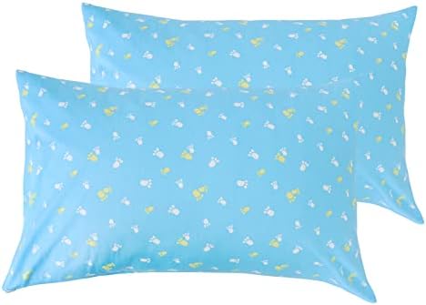 USfivefam 100 Cotton Toddler Pillowcases 2 Pack Blue Pawprints