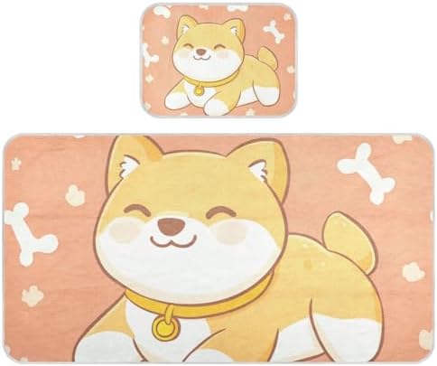Shiba Inu Bone Dog Orange Cooling Mattress Pad for Baby 28x52