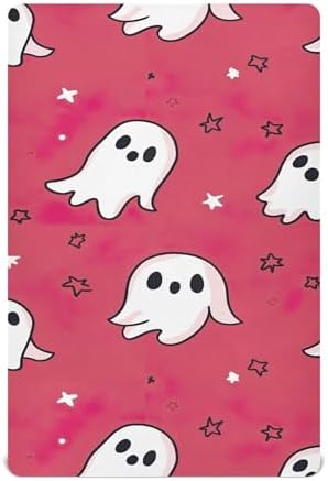 Qilmy Kawaii Cartoon Ghosts Fitted Crib Sheet for Girls and Boys