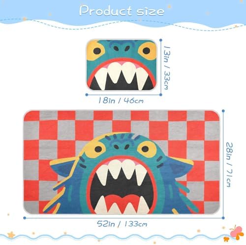 Red and Gray Checkered Cooling Baby Mattress Cover 28x52