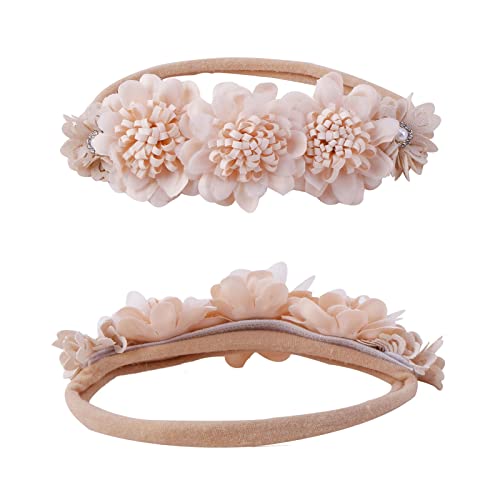 Baby Girl Headbands with Flowers and Rhinestones 6pcs Set