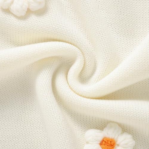 DovFanny Soft Acrylic Baby Blanket with Handmade Flowers