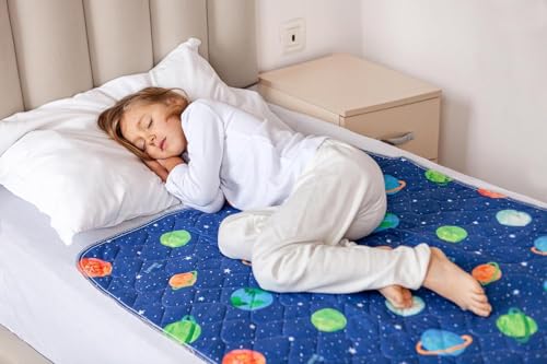 Lynmark x2 Potty Training Mattress Protector - 35 x 33 Astronaut Design