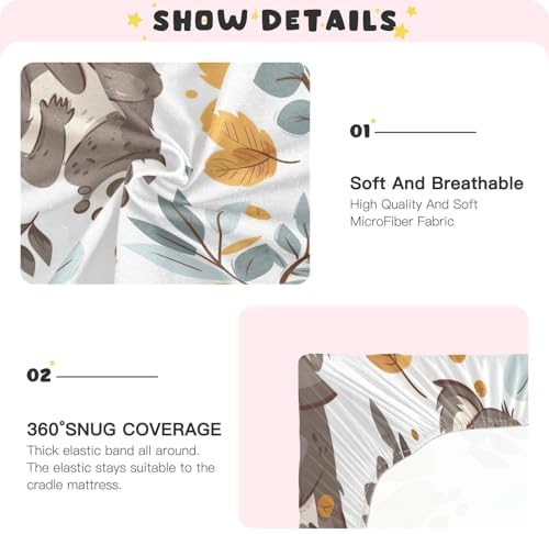 Wajiw Koala Crib Sheets Soft Breathable Fitted Set