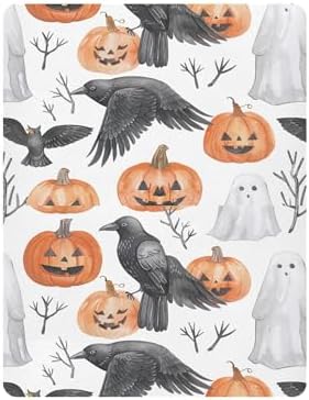 Qilmy Halloween Watercolor Crib Sheet for Kids