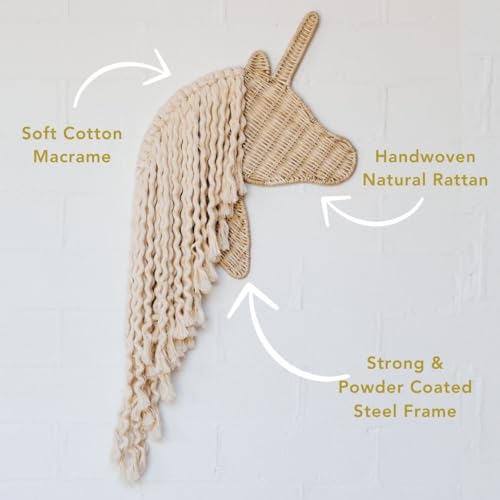 BEBE BASK Unicorn Boho Rattan Hair Bow Holder