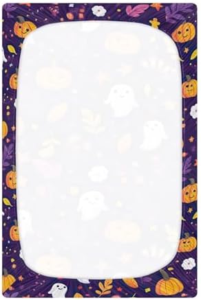 Qilmy Cute Pumpkins Crib Sheet for Baby Soft and Breathable