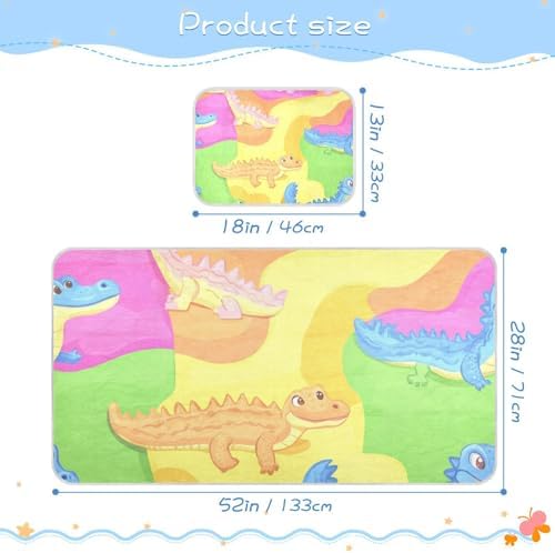 Vibrant Dino Cooling Mattress Pad Protector 28x52
