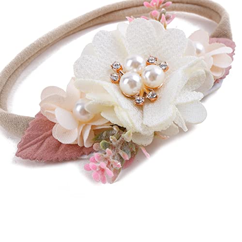 NUWAJP Baby Girl Flower Headband 6PCS Elastic Hairbands